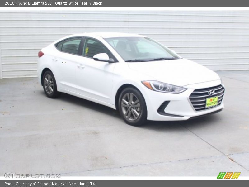Quartz White Pearl / Black 2018 Hyundai Elantra SEL