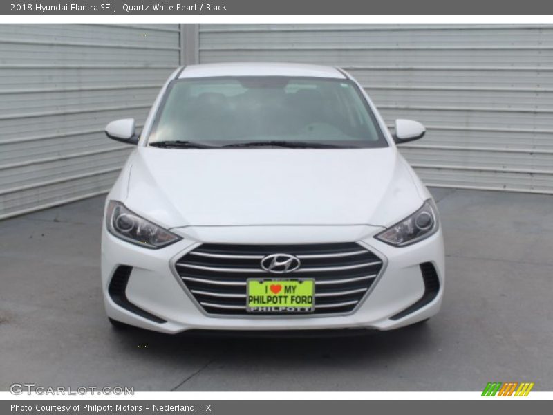 Quartz White Pearl / Black 2018 Hyundai Elantra SEL