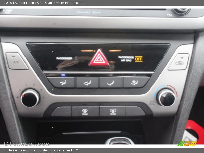 Quartz White Pearl / Black 2018 Hyundai Elantra SEL