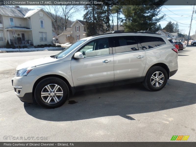 Champagne Silver Metallic / Ebony 2017 Chevrolet Traverse LT AWD