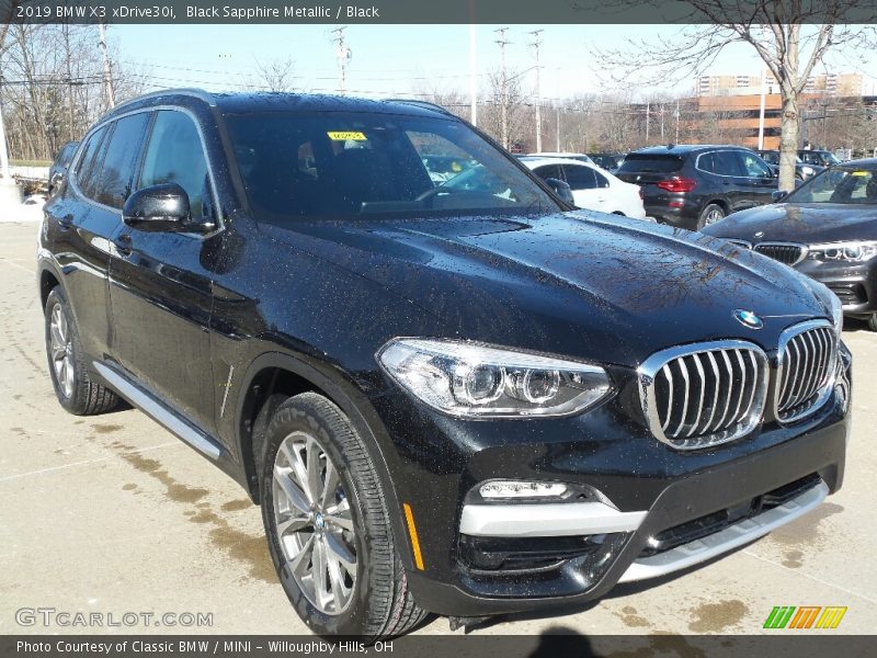 Black Sapphire Metallic / Black 2019 BMW X3 xDrive30i