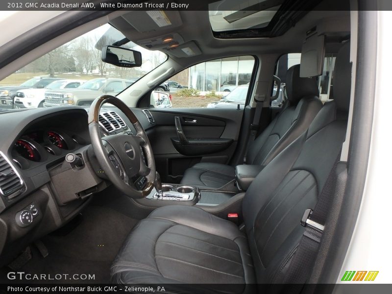 White Diamond Tricoat / Ebony 2012 GMC Acadia Denali AWD