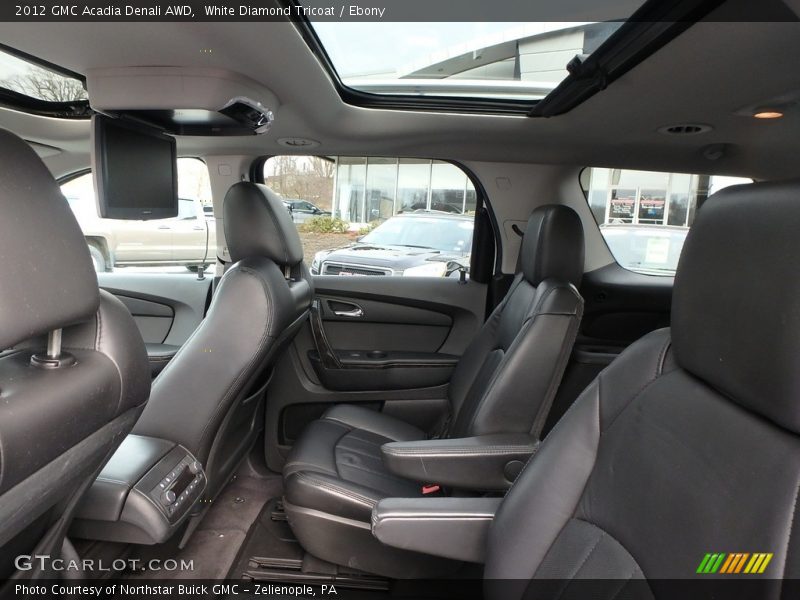 White Diamond Tricoat / Ebony 2012 GMC Acadia Denali AWD