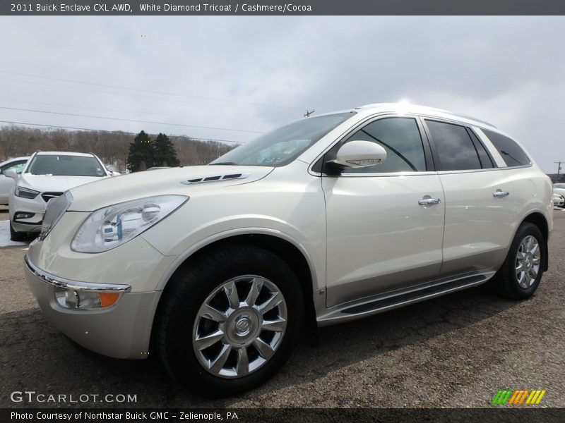 White Diamond Tricoat / Cashmere/Cocoa 2011 Buick Enclave CXL AWD