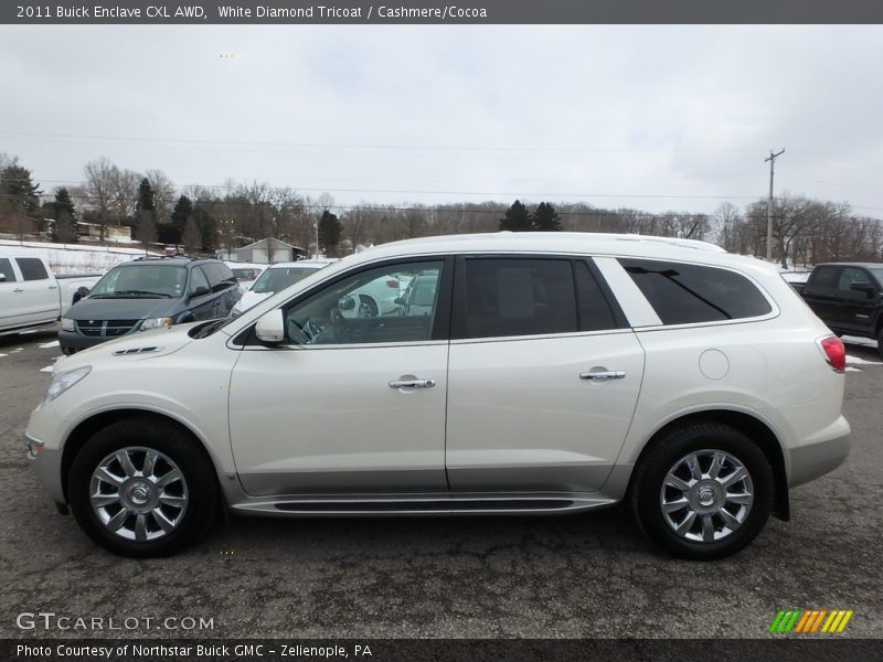 White Diamond Tricoat / Cashmere/Cocoa 2011 Buick Enclave CXL AWD