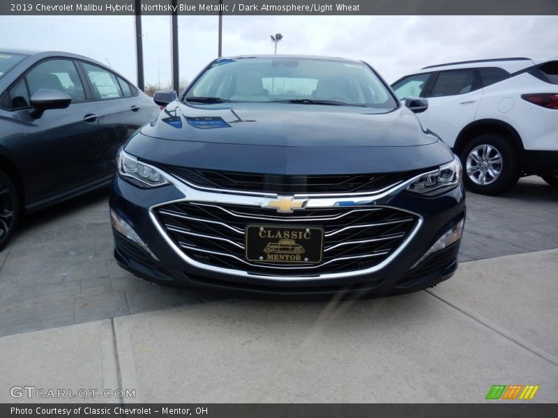 Northsky Blue Metallic / Dark Atmosphere/Light Wheat 2019 Chevrolet Malibu Hybrid