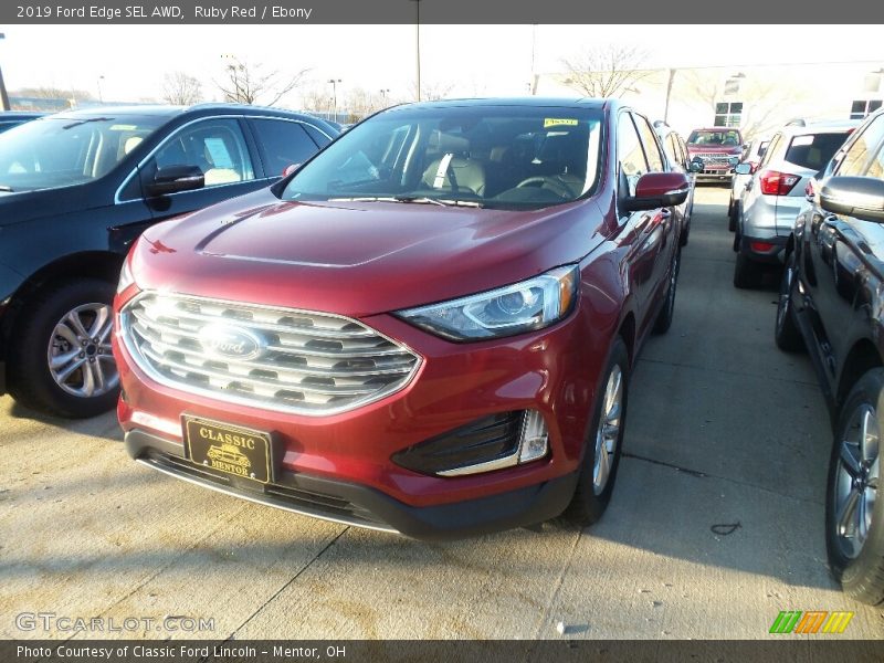 Ruby Red / Ebony 2019 Ford Edge SEL AWD