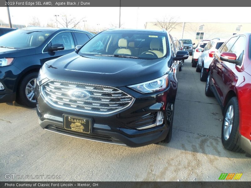 Agate Black / Dune 2019 Ford Edge SEL AWD