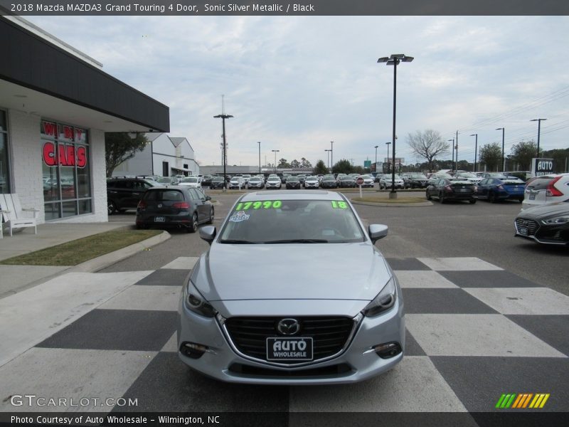 Sonic Silver Metallic / Black 2018 Mazda MAZDA3 Grand Touring 4 Door