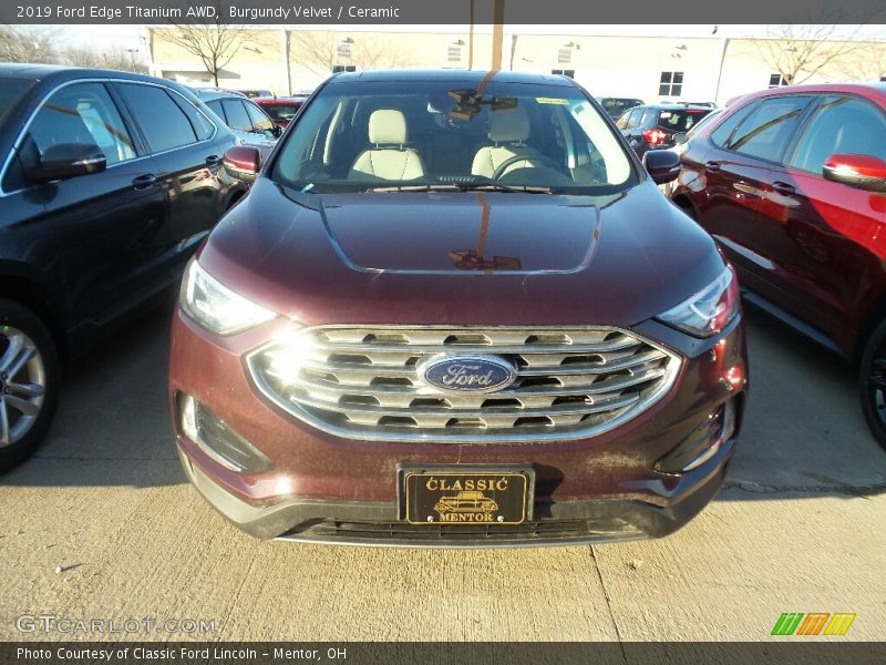Burgundy Velvet / Ceramic 2019 Ford Edge Titanium AWD