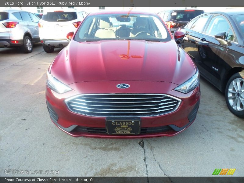 Ruby Red / Ebony 2019 Ford Fusion Hybrid SE