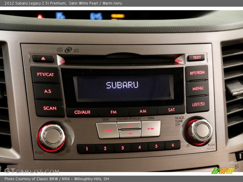 Satin White Pearl / Warm Ivory 2012 Subaru Legacy 2.5i Premium