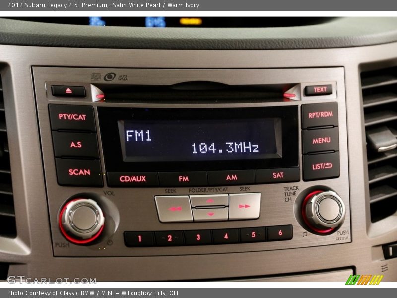 Satin White Pearl / Warm Ivory 2012 Subaru Legacy 2.5i Premium