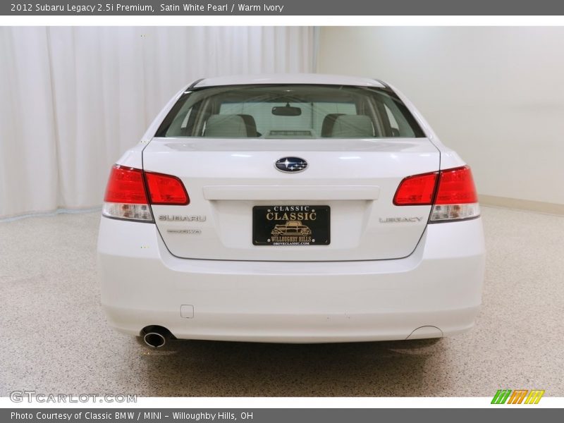 Satin White Pearl / Warm Ivory 2012 Subaru Legacy 2.5i Premium