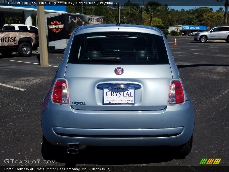 Luce Blu (Light Blue) / Grigio/Nero (Gray/Black) 2013 Fiat 500 Pop