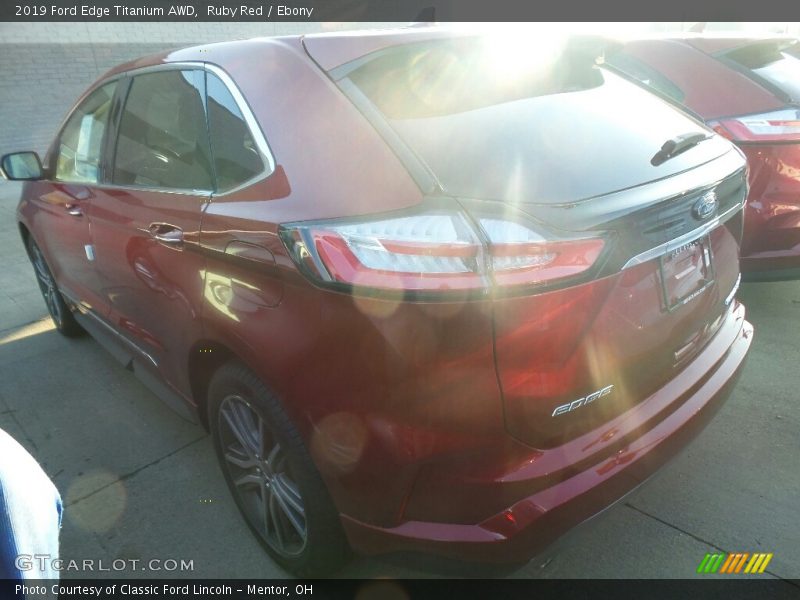 Ruby Red / Ebony 2019 Ford Edge Titanium AWD