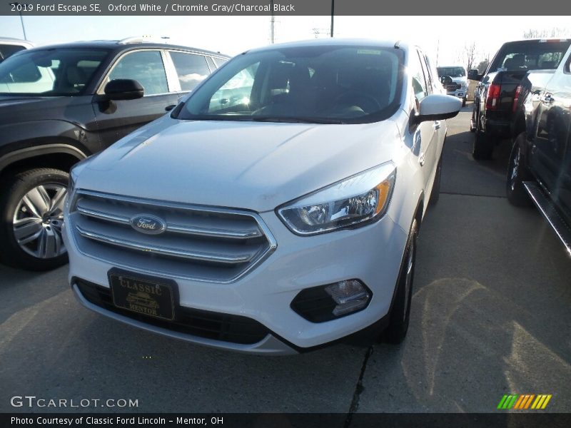Oxford White / Chromite Gray/Charcoal Black 2019 Ford Escape SE