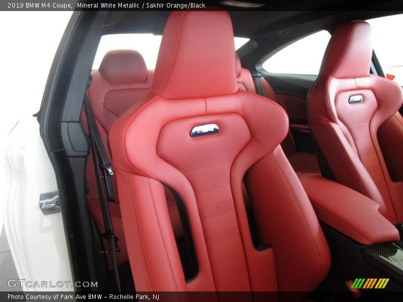Mineral White Metallic / Sakhir Orange/Black 2019 BMW M4 Coupe