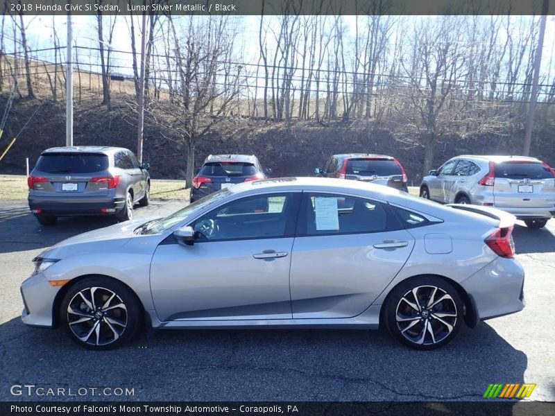 Lunar Silver Metallic / Black 2018 Honda Civic Si Sedan