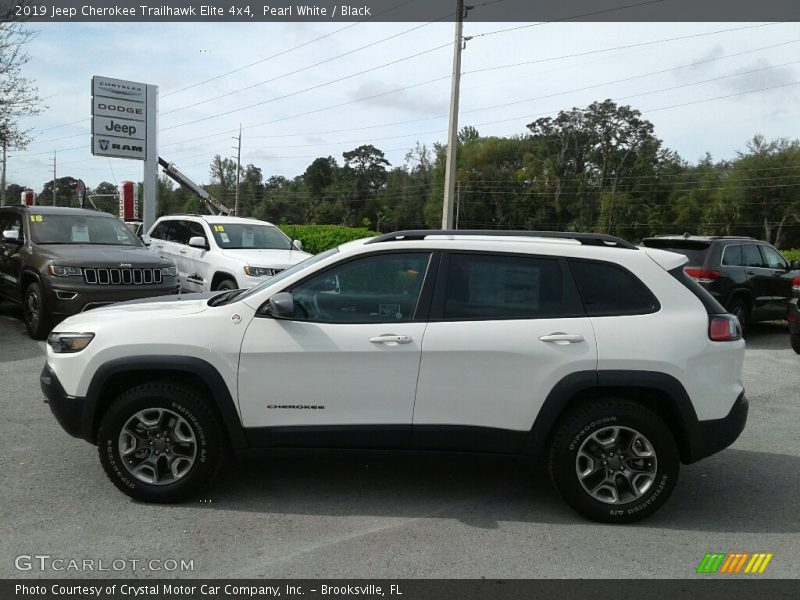 Pearl White / Black 2019 Jeep Cherokee Trailhawk Elite 4x4