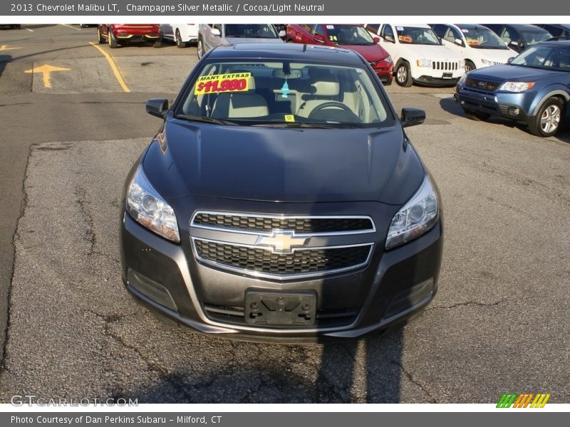 Champagne Silver Metallic / Cocoa/Light Neutral 2013 Chevrolet Malibu LT
