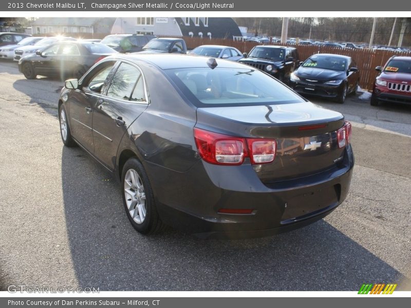 Champagne Silver Metallic / Cocoa/Light Neutral 2013 Chevrolet Malibu LT