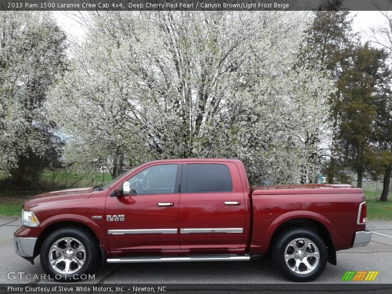Deep Cherry Red Pearl / Canyon Brown/Light Frost Beige 2013 Ram 1500 Laramie Crew Cab 4x4