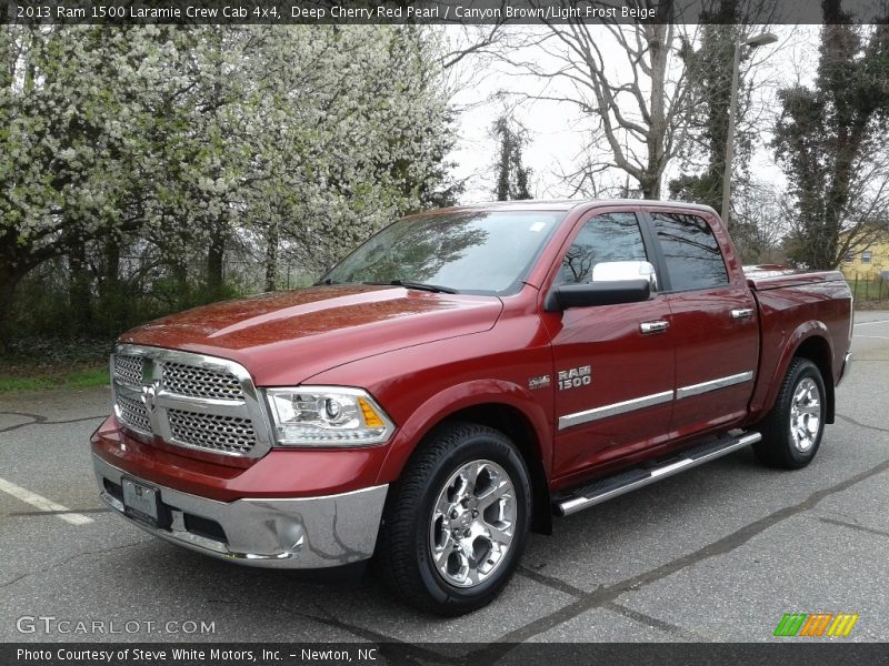 Deep Cherry Red Pearl / Canyon Brown/Light Frost Beige 2013 Ram 1500 Laramie Crew Cab 4x4
