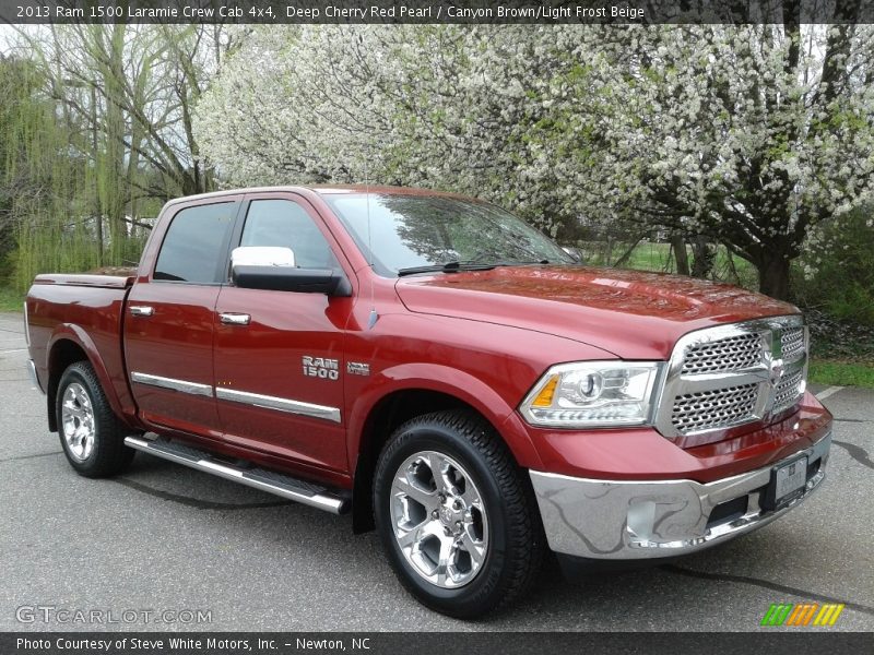 Deep Cherry Red Pearl / Canyon Brown/Light Frost Beige 2013 Ram 1500 Laramie Crew Cab 4x4