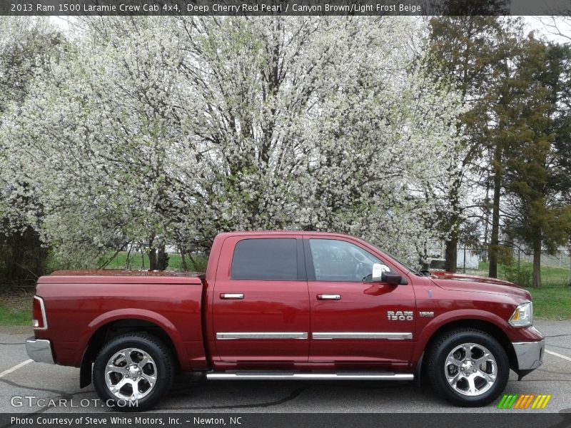 Deep Cherry Red Pearl / Canyon Brown/Light Frost Beige 2013 Ram 1500 Laramie Crew Cab 4x4