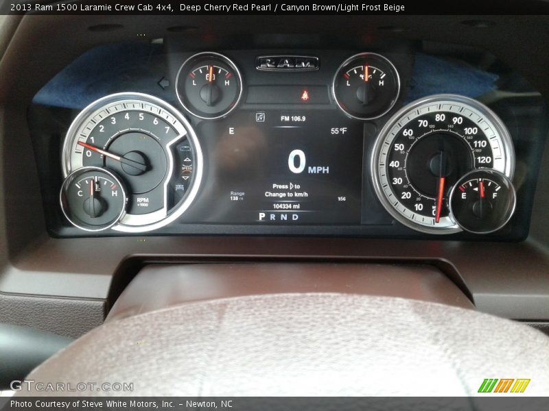 Deep Cherry Red Pearl / Canyon Brown/Light Frost Beige 2013 Ram 1500 Laramie Crew Cab 4x4