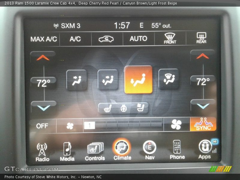 Deep Cherry Red Pearl / Canyon Brown/Light Frost Beige 2013 Ram 1500 Laramie Crew Cab 4x4