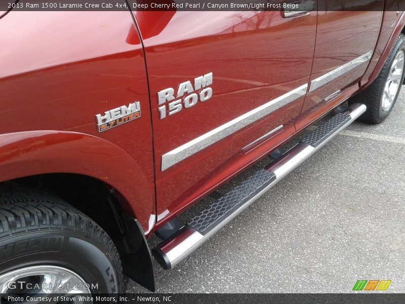 Deep Cherry Red Pearl / Canyon Brown/Light Frost Beige 2013 Ram 1500 Laramie Crew Cab 4x4
