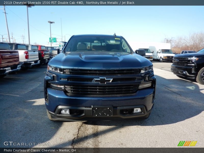 Northsky Blue Metallic / Jet Black 2019 Chevrolet Silverado 1500 RST Double Cab 4WD