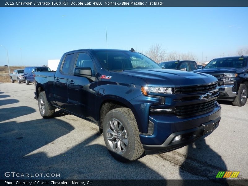 Northsky Blue Metallic / Jet Black 2019 Chevrolet Silverado 1500 RST Double Cab 4WD