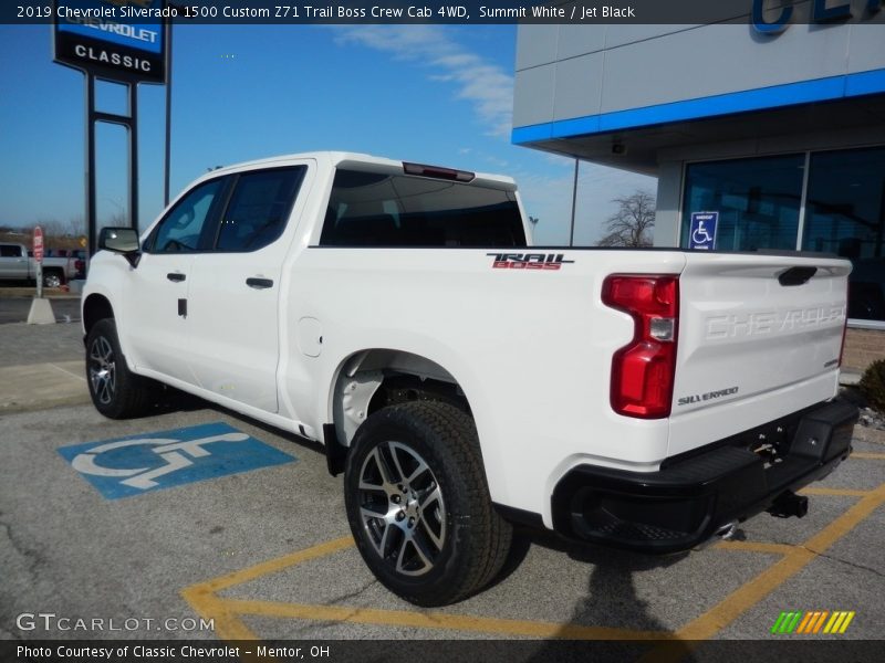 Summit White / Jet Black 2019 Chevrolet Silverado 1500 Custom Z71 Trail Boss Crew Cab 4WD