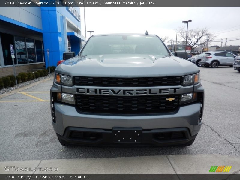 Satin Steel Metallic / Jet Black 2019 Chevrolet Silverado 1500 Custom Crew Cab 4WD