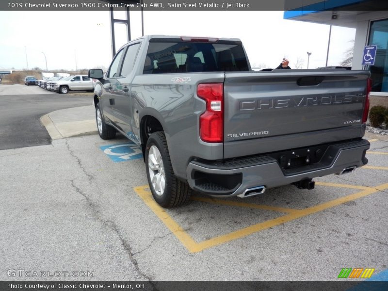 Satin Steel Metallic / Jet Black 2019 Chevrolet Silverado 1500 Custom Crew Cab 4WD