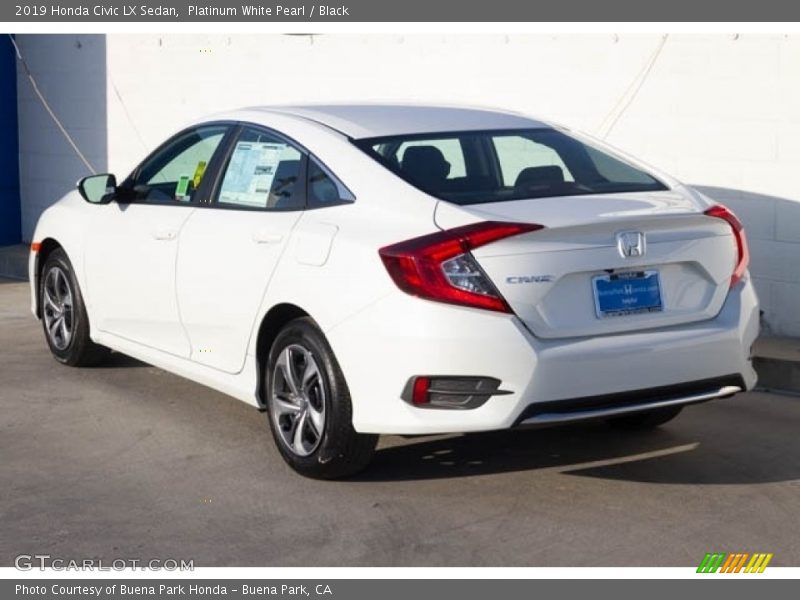 Platinum White Pearl / Black 2019 Honda Civic LX Sedan