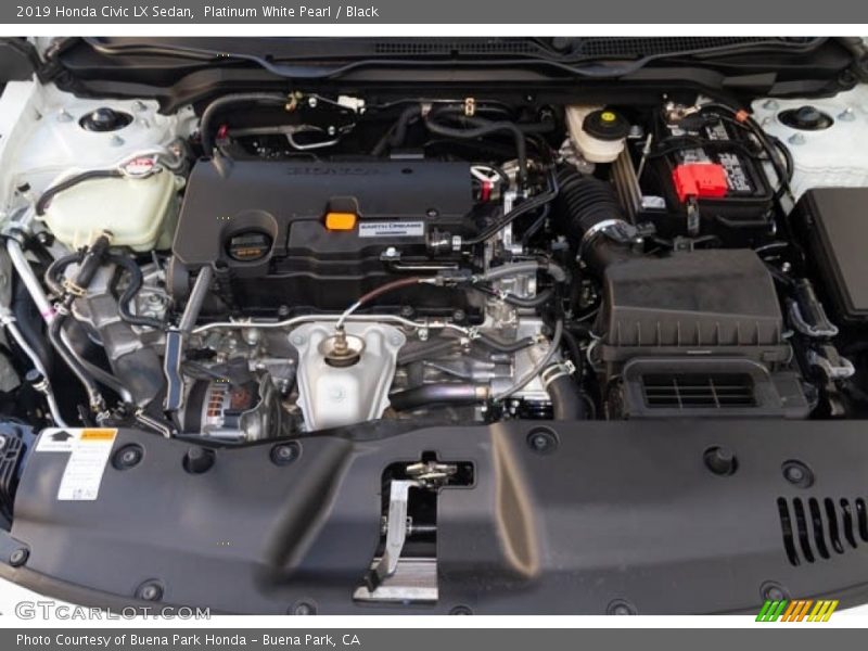 Platinum White Pearl / Black 2019 Honda Civic LX Sedan