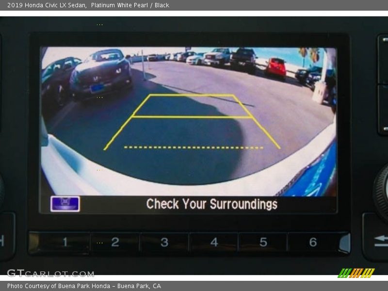 Platinum White Pearl / Black 2019 Honda Civic LX Sedan