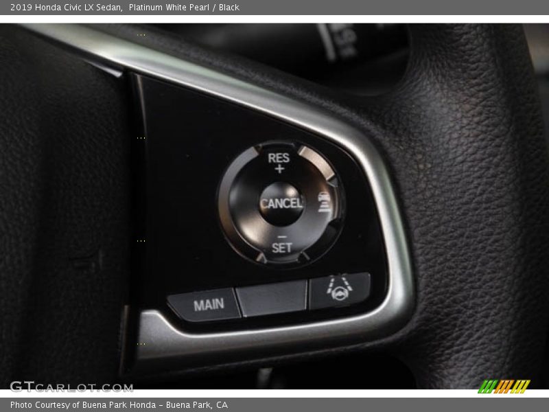 Platinum White Pearl / Black 2019 Honda Civic LX Sedan