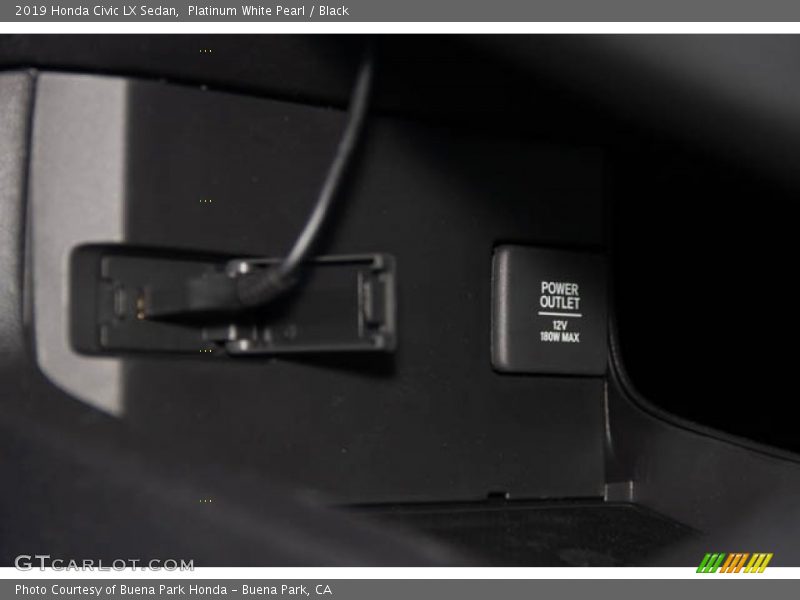 Platinum White Pearl / Black 2019 Honda Civic LX Sedan