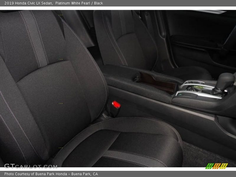 Platinum White Pearl / Black 2019 Honda Civic LX Sedan