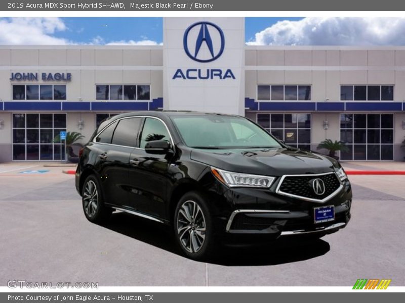 Majestic Black Pearl / Ebony 2019 Acura MDX Sport Hybrid SH-AWD