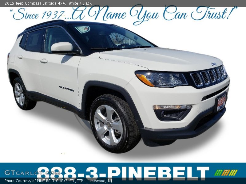 White / Black 2019 Jeep Compass Latitude 4x4