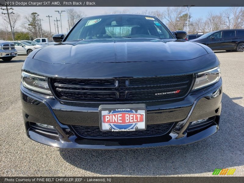 Pitch Black / Black 2019 Dodge Charger SXT AWD
