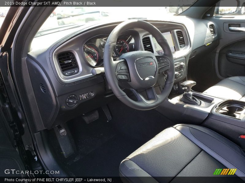 Pitch Black / Black 2019 Dodge Charger SXT AWD