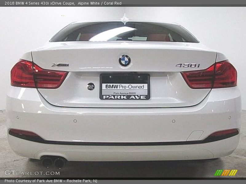 Alpine White / Coral Red 2018 BMW 4 Series 430i xDrive Coupe