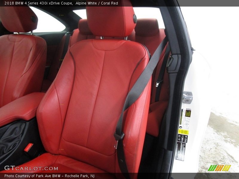 Alpine White / Coral Red 2018 BMW 4 Series 430i xDrive Coupe